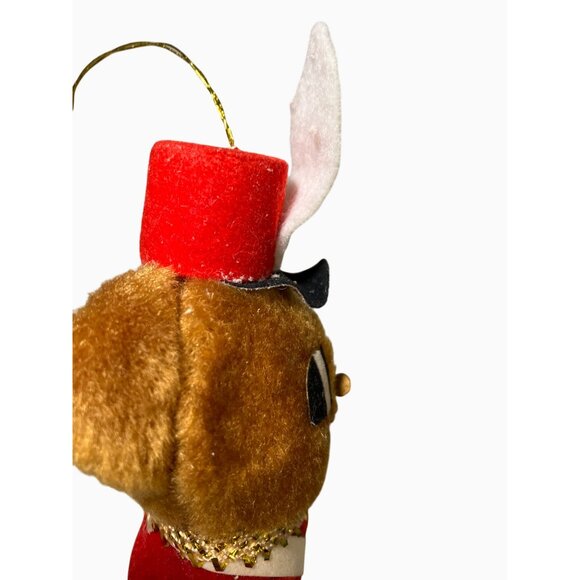 Plush Teddy Bear Soldier Christmas Ornament vintage - Picture 12 of 13